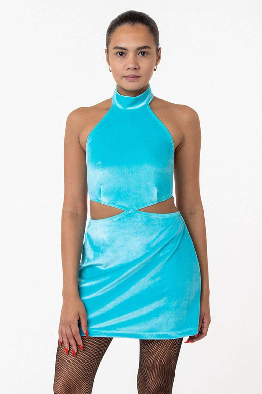 VVT407 - Velvet Halter Diamond Cutout Dress