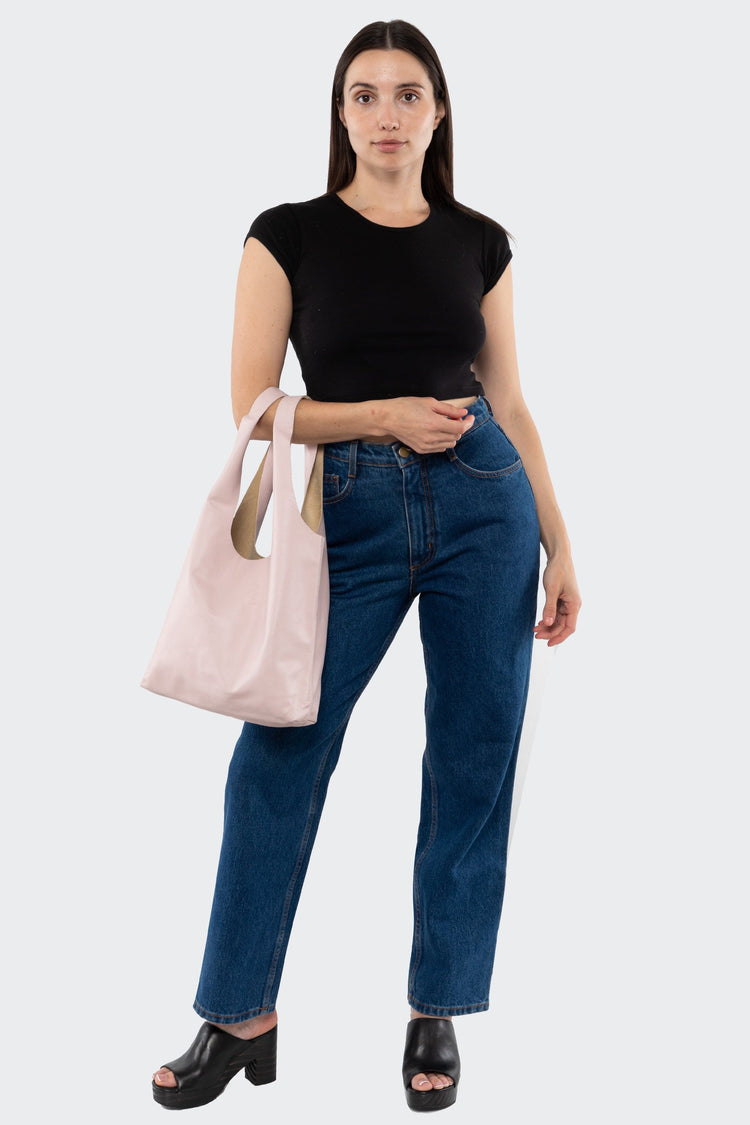 RLH3406 - Monochromatic Leather Shopping Bag