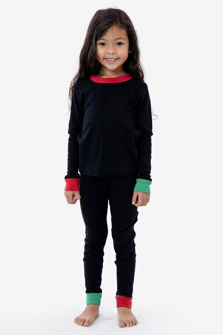 FFR107 - Kids 50/50 Long Sleeve Rib Pajama Top