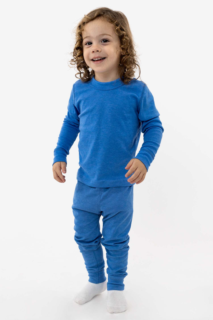 FFR107 - Kids 50/50 Long Sleeve Rib Pajama Top