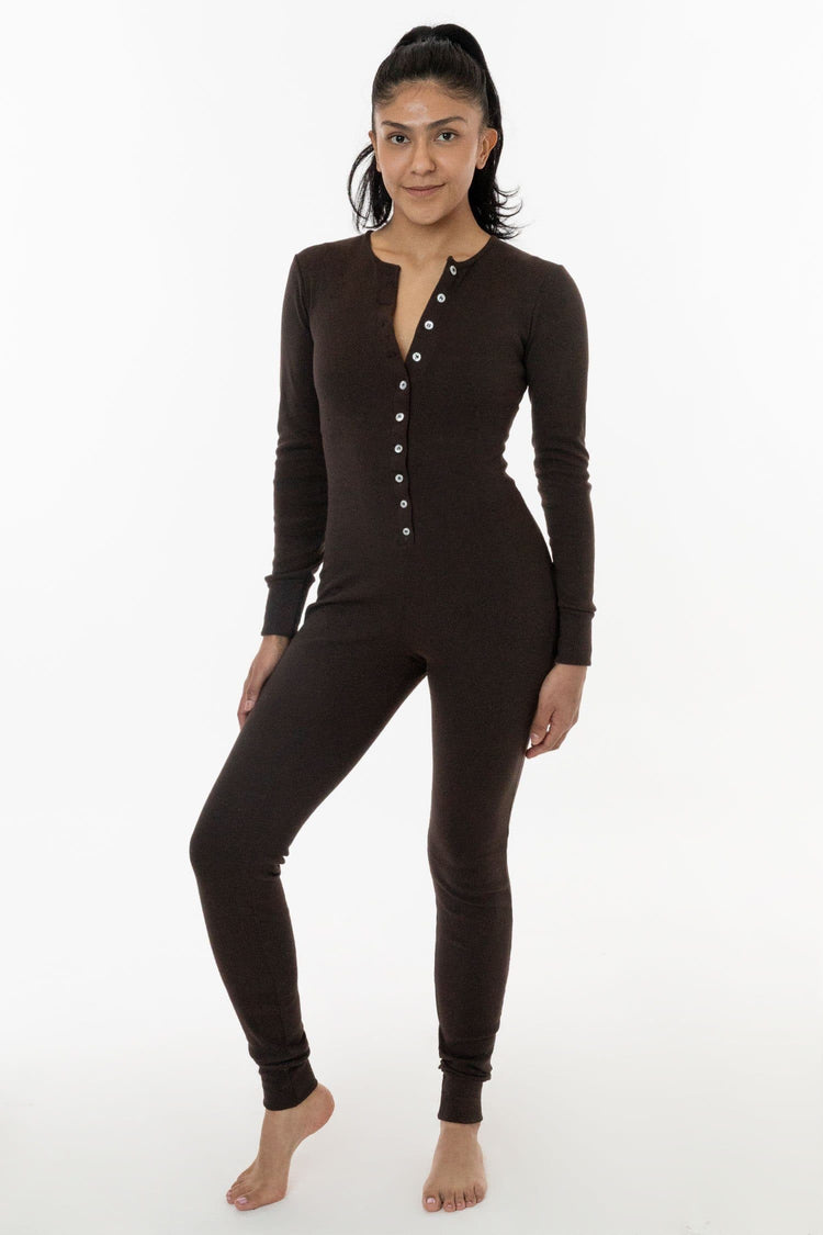 4390 - Poly Cotton Rib Henley Onesie