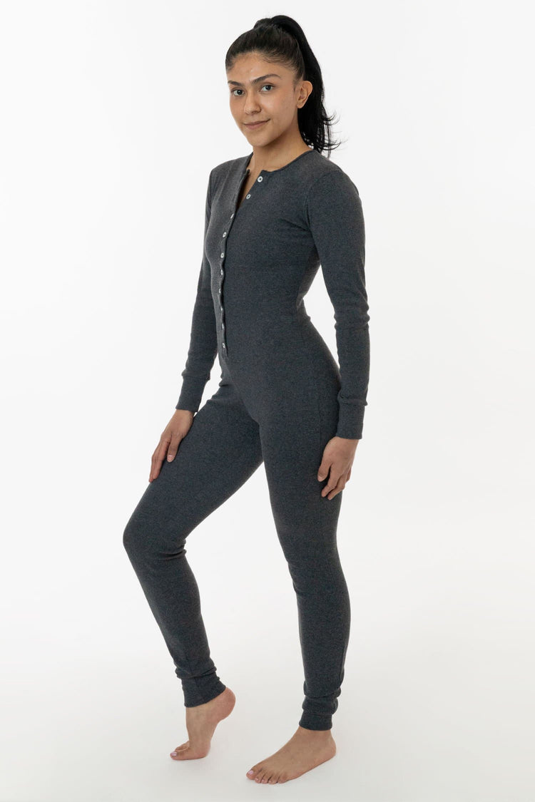 4390 - Poly Cotton Rib Henley Onesie
