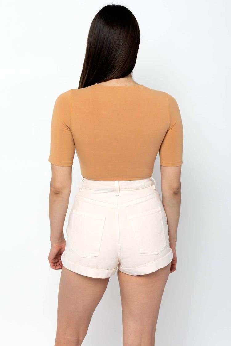 83071GD - Cut Out Crop Top