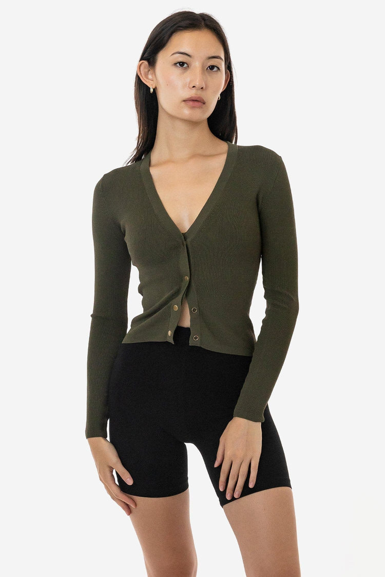 RFK218 - Viscose Nylon V-Neck Cardigan