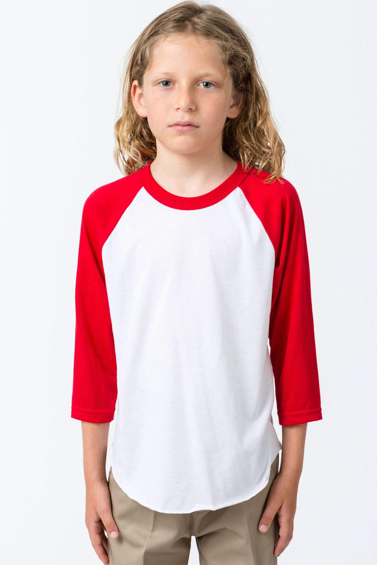 FF2053 - Youth 3/4 Sleeve Poly Cotton Raglan