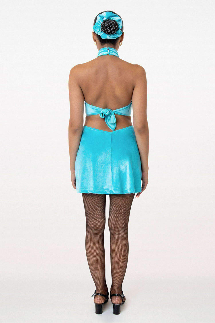 VVT407 - Velvet Halter Diamond Cutout Dress