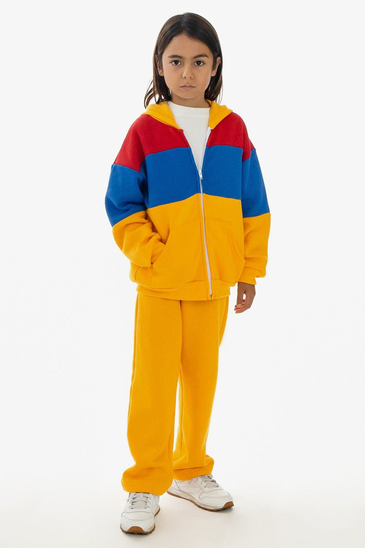 F1097CB - Kids Flex Fleece Color Block Zip Hoodie